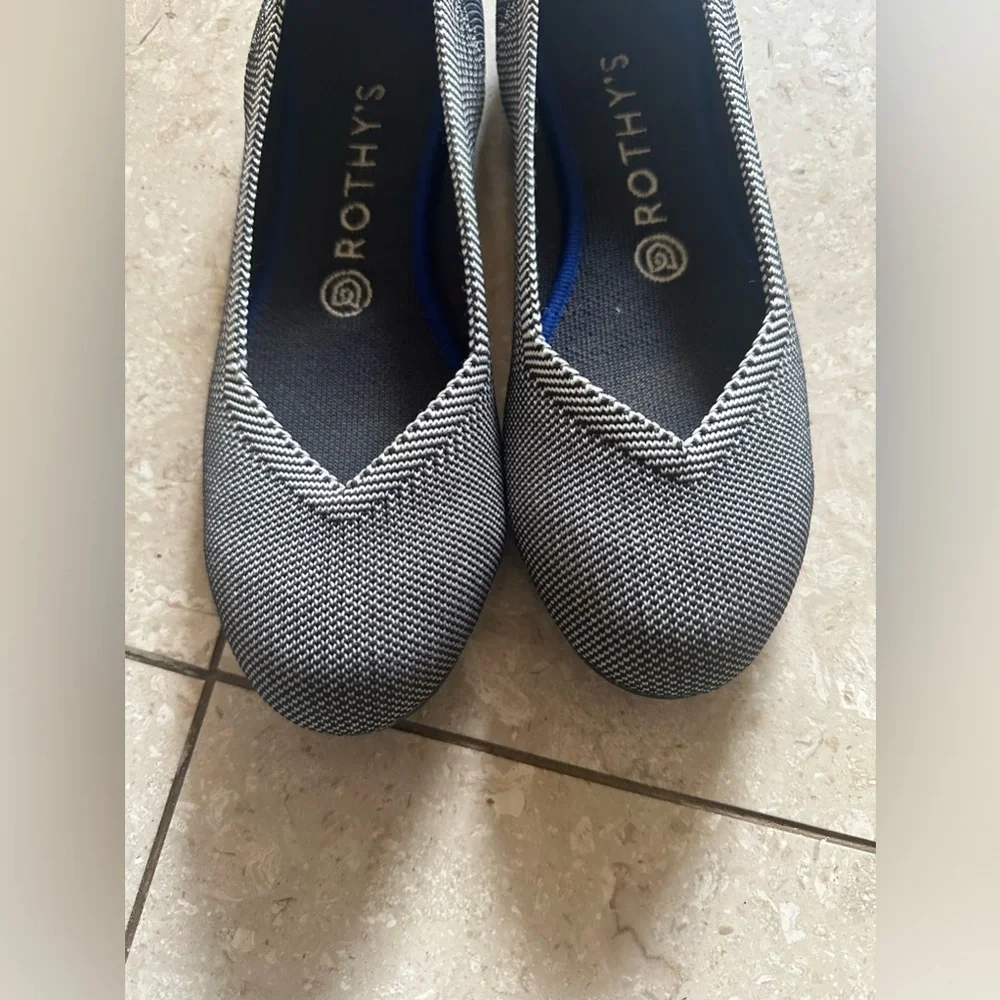 Rothy’s BirdsEye Black Grey Round Toe Flats Womens size 8 - Picture 4 of 4
